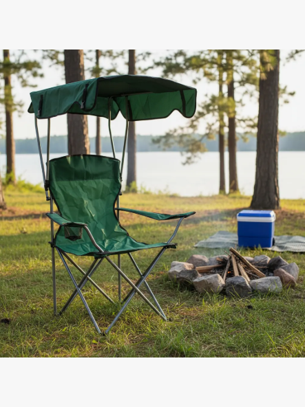 Silla Plegable Con Tapasol Y Bolso Portatil Plegable Camping