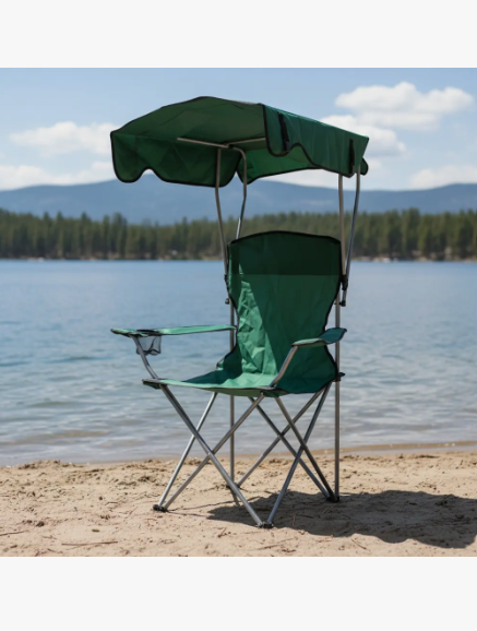 Silla Plegable Con Tapasol Y Bolso Portatil Plegable Camping